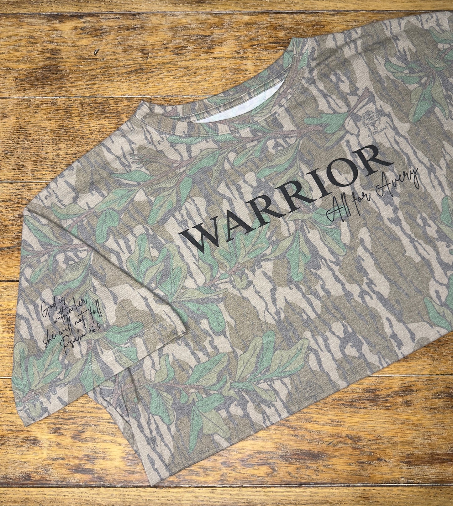 Mossy Oak Green Leaf & Black Lettering